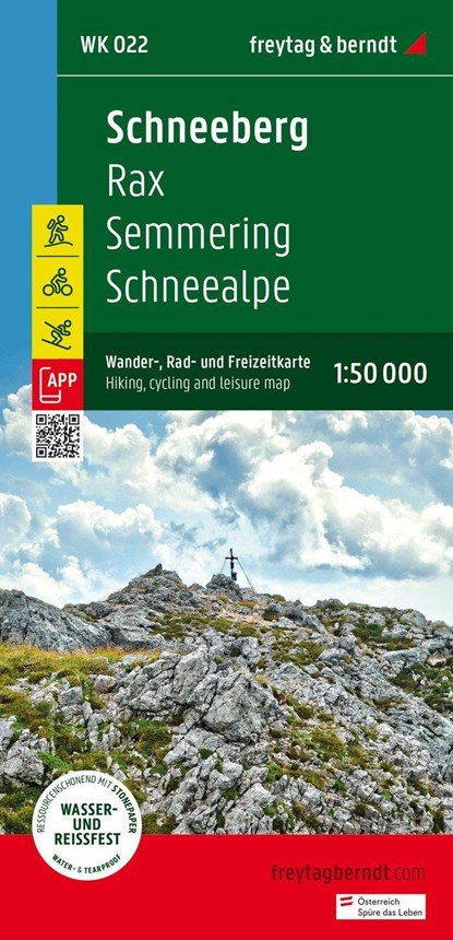 Schneeberg - Rax  Hiking, Cycling and Leisure Map, Freytag & Berndt - Gebonden - 9783707920659