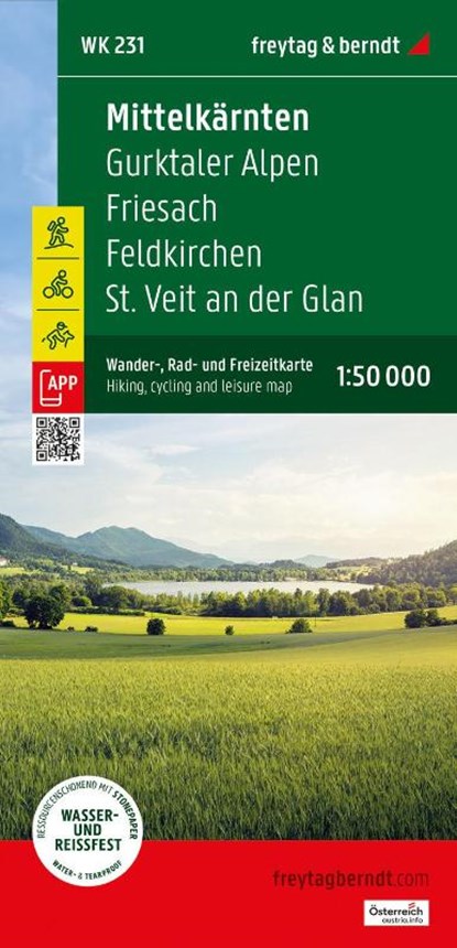 Mittelkärnten, Wander-, Rad- und Freizeitkarte 1:50.000, freytag & berndt, WK 231, Freytag & Berndt - Gebonden - 9783707920826