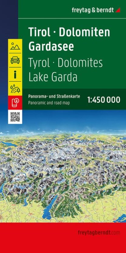 Tyrol - Dolomites - Lake Garda Panoramic and Road Map, freytag & berndt - Gebonden - 9783707920857