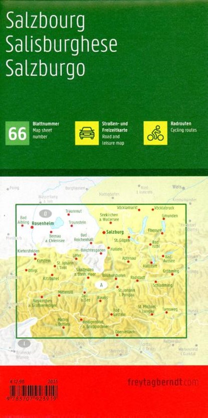 Salzburg Road and Leisure Map, Freytag & Berndt - Gebonden - 9783707923919