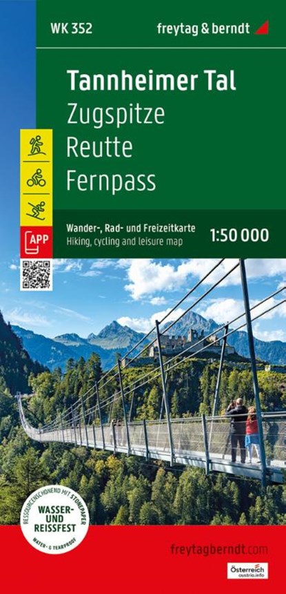Tannheimer Valley Hiking, Cycling and Leisure Map, Freytag & Berndt - Gebonden - 9783707924329