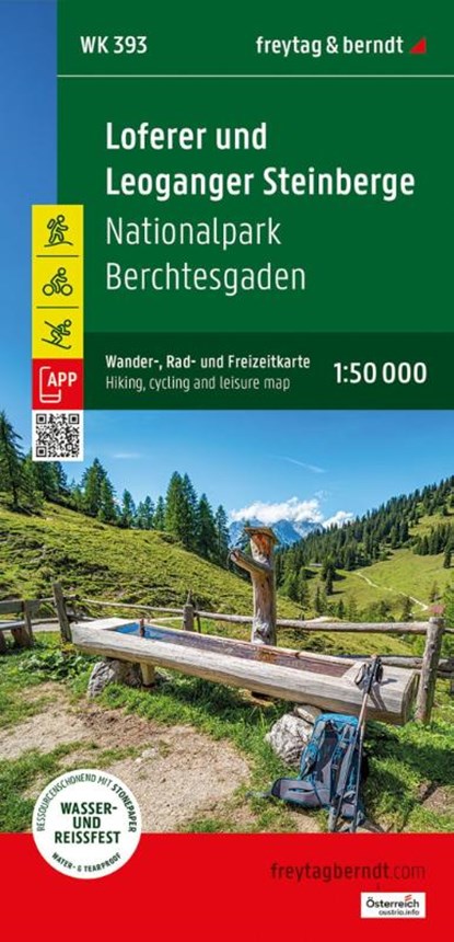 Loferer und Leoganger Steinberge, Wander-, Rad- und Freizeitkarte 1:50.000, freytag & berndt, WK 393, Freytag & Berndt - Gebonden - 9783707924350