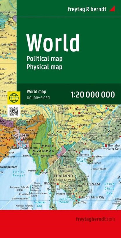 World Map, Political - Physical, English, folded Map, Freytag & Berndt - Gebonden - 9783707924480