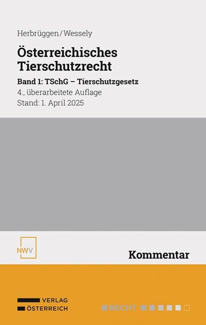 Österreichisches Tierschutzrecht Band 1, Holger Herbrüggen ; Wolfgang Wessely - Gebonden - 9783708342832