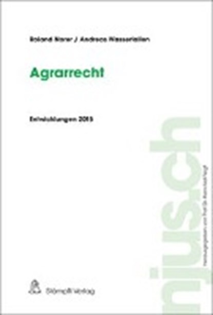 Agrarrecht, NORER,  Roland ; Wasserfallen, Andreas ; Vogt, Hans-Ueli - Paperback - 9783727281662