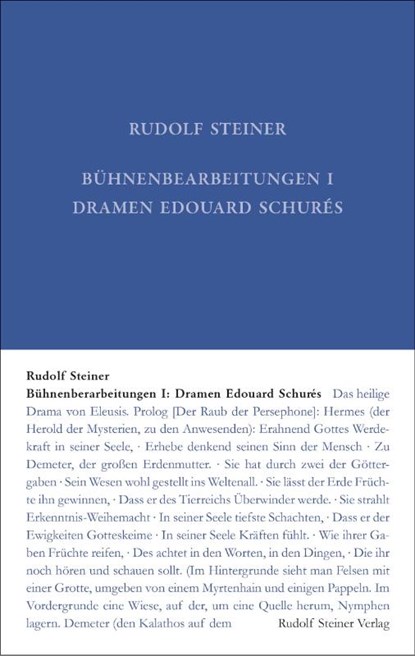 Bühnenbearbeitungen I, Rudolf Steiner - Gebonden - 9783727404207