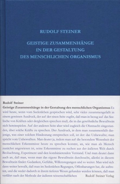 Geistige Zusammenhänge in der Gestaltung des menschlichen Organismus, Rudolf Steiner - Gebonden - 9783727421822