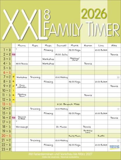 Family Timer XXL (8-persoons) 2026, niet bekend - Paperback - 9783731884767
