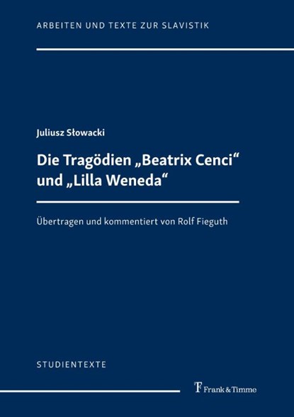 Die Tragödien "Beatrix Cenci" und "Lilla Weneda", Juliusz Slowacki - Paperback - 9783732907212