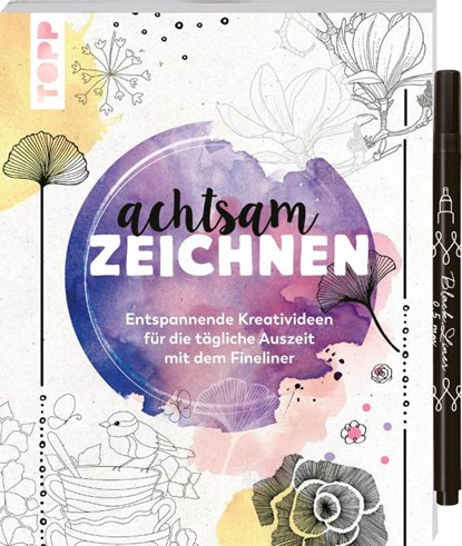 Achtsam zeichnen. Kreativbuch zum Reinzeichnen inkl. Fineliner!, Frechverlag - Paperback - 9783735881120
