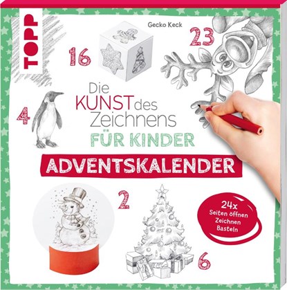 Die Kunst des Zeichnens für Kinder Adventskalender, Gecko Keck - Paperback - 9783735890016