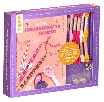 Kreativ-Set Zuckersüße Freundschaftsbänder. Mit Anleitungsbuch und Material, Heike Roland ; Stefanie Thomas - Paperback - 9783735891563
