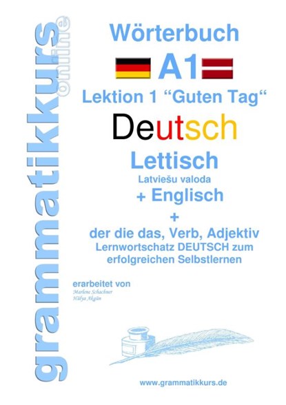 Woerterbuch Deutsch - Lettisch - Englisch Niveau A1, Marlene Schachner ; Edouard Akom - Paperback - 9783738650280