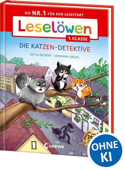 Leselöwen 1. Klasse - Die Katzen-Detektive (Großbuchstabenausgabe), Katja Richert - Gebonden - 9783743216617