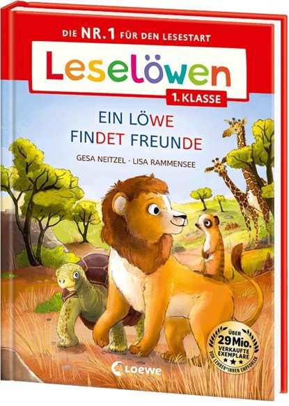 Leselöwen 1. Klasse - Ein Löwe findet Freunde (Großbuchstabenausgabe), Gesa Neitzel - Gebonden - 9783743220775