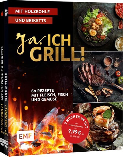 Ja, ich grill! - Mit Holzkohle und Briketts: Doppelt gut - 2 Bücher im Set, Guido Schmelich ; Mora Fütterer ; Christoph Brand - Paperback - 9783745922899