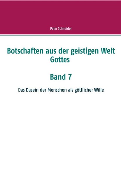 Botschaften aus der geistigen Welt Gottes, Peter Schneider - Paperback - 9783750405479