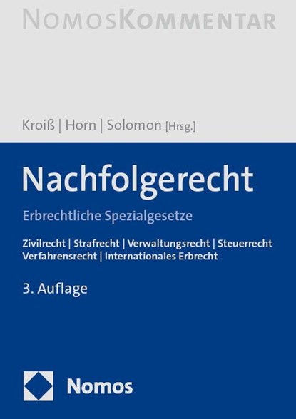 Nachfolgerecht, Ludwig Kroiß ; Claus-Henrik Horn ; Dennis Solomon - Gebonden - 9783756000500