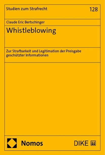 Whistleblowing, Claude Eric Bertschinger - Paperback - 9783756010714