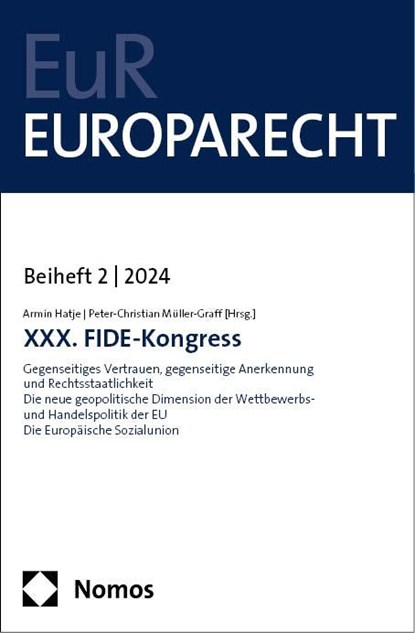 XXX. FIDE-Kongress, Armin Hatje ; Peter-Christian Müller-Graff - Paperback - 9783756016570