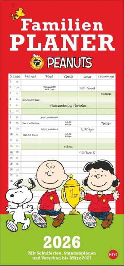 Peanuts Familienplaner 2026, |Heye - Paperback - 9783756409709