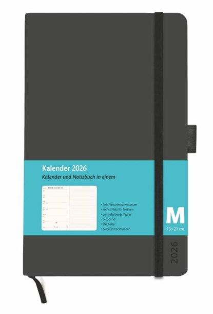Kombitimer schwarz mittel 2026, Heye - Gebonden - 9783756411658