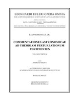 Commentationes astronomicae ad theoriam perturbationum pertinentes 3rd part - Leonhard Euler - 9783764314736
