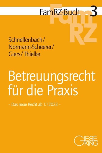 Betreuungsrecht für die Praxis, Annette Schnellenbach ; Sabine Normann-Scheerer ; Michael Giers ; Ulrike Thielke - Paperback - 9783769412741