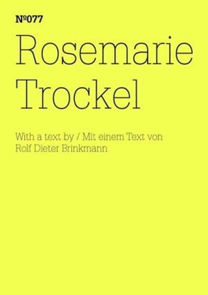 Rosemarie Trockel, Rosemarie Trockel ; Rolf Dieter Brinkmann - Ebook - 9783775731065