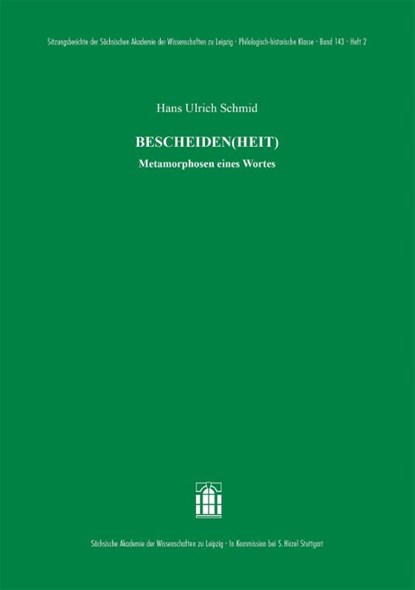 BESCHEIDEN(HEIT), Hans Ulrich Schmid - Gebonden - 9783777635088