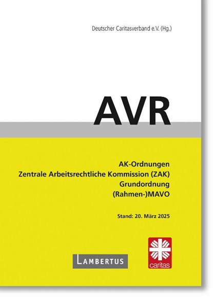 AVR Buchausgabe 2025, Caritasverband Deutscher - Paperback - 9783784137766