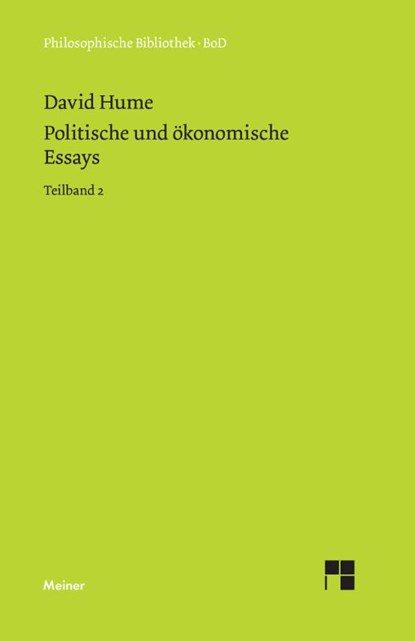 Politische und oekonomische Essays / Politische und oekonomische Essays, David (Lecturer in Human Resource Management Hume - Gebonden - 9783787307739