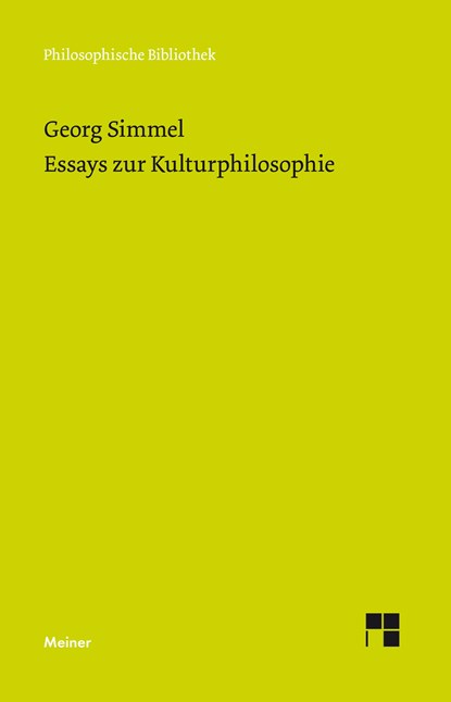 Essays zur Kulturphilosophie, Georg Simmel - Paperback - 9783787338047