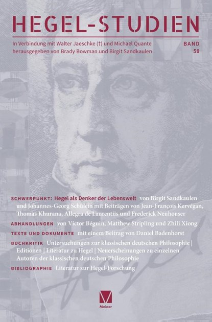 Hegel-Studien Band 58, Brady Bowman ; Birgit Sandkaulen - Paperback - 9783787349340