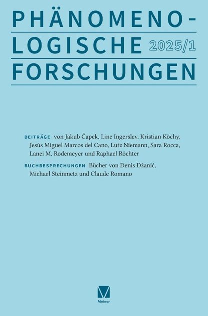 Phänomenologische Forschungen 2025-1, Thiemo Breyer ; Inga Römer ; Michela Summa - Paperback - 9783787350322