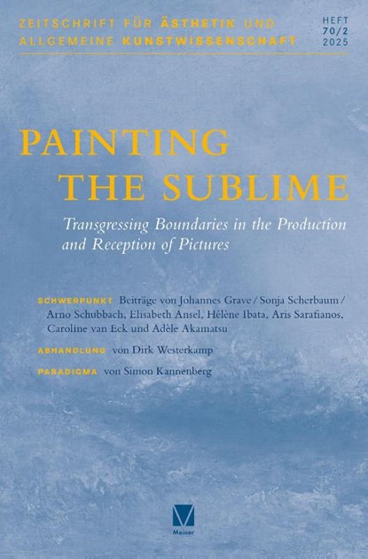 Painting the Sublime, Reinhold Schmücker ; Philipp Theisohn ; Johannes Grave - Paperback - 9783787350872