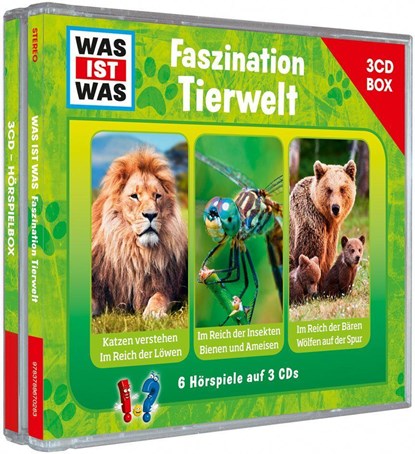 WAS IST WAS 3-CD-Hörspielbox Faszination Tierwelt, Matthias Falk ;  Kurt Haderer ;  Manfred Baur - AVM - 9783788670283