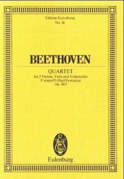 String Quartet Op. 18/1 F Maj, niet bekend - Paperback - 9783795767884