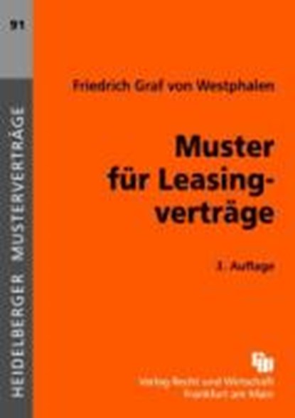Muster für Leasingverträge, WESTPHALEN,  Friedrich - Paperback - 9783800543212