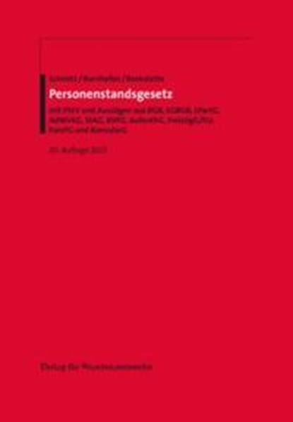 Personenstandsgesetz, Heribert Schmitz ;  Heinrich Bornhofen ;  Rainer Bockstette - Paperback - 9783801957360