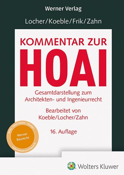 Kommentar zur HOAI, Ulrich Locher ; Wolfgang Koeble ; Werner Frik - Gebonden - 9783804155831