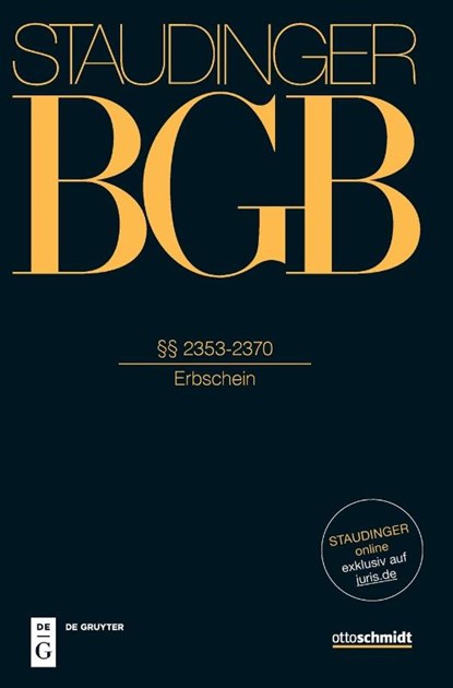 Staudingers Kommentar zum BGB §§ 2353-2370 (Erbschein), Stephanie Herzog - Gebonden - 9783805913560