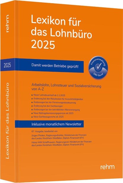 Lexikon für das Lohnbüro 2025, Wolfgang Schönfeld ; Jürgen Plenker ; Heinz-Willi Schaffhausen - Paperback - 9783807328942