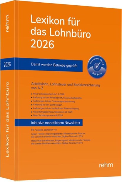 Lexikon für das Lohnbüro 2026, Wolfgang Schönfeld ; Jürgen Plenker ; Heinz-Willi Schaffhausen - Paperback - 9783807329345