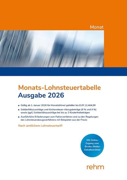 Monats-Lohnsteuertabelle 2026,  - Paperback - 9783807329482