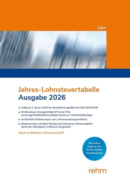 Jahres-Lohnsteuertabelle 2026, niet bekend - Paperback - 9783807329499