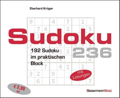 Sudokublock 236 (5 Exemplare à 2,99 EUR), Eberhard Krüger - Paperback - 9783809469827
