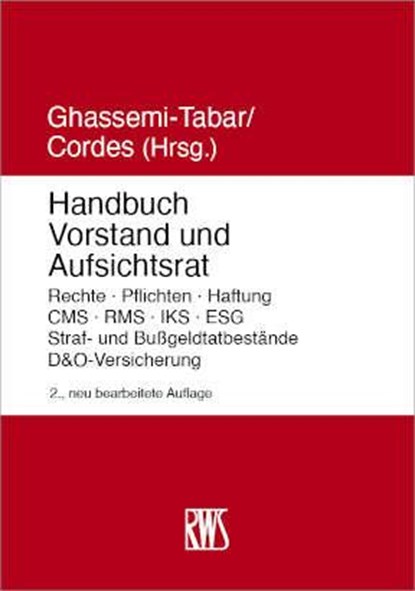 Handbuch Vorstand und Aufsichtsrat, Nima Ghassemi-Tabar ; Malte Cordes - Paperback - 9783814590462
