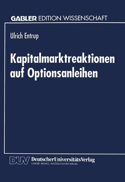 Kapitalmarktreaktionen Auf Optionsanleihen, niet bekend - Paperback - 9783824461905