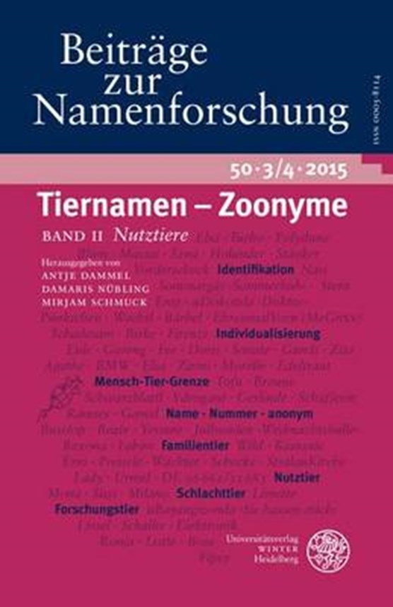 Beiträge zur Namenforschung 50 (2015): Tiernamen - Zoonyme